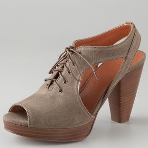 Madewell Peep Toe Canvas Bootie